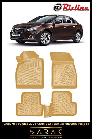 Rizline Chevrolet Cruze 2015 Model BEJ 3D Havuzlu Paspas
