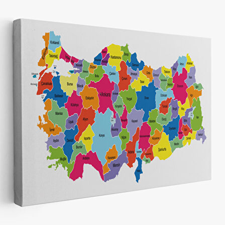 Harita Sepeti Türkiye Haritası Kanvas Tablo Eğitici ve Öretici Dekoratif Tablo Tablo 3117