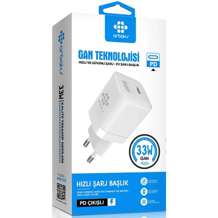 Gan Teknolojisi 33W PD Şarj Başlığı Arb-013