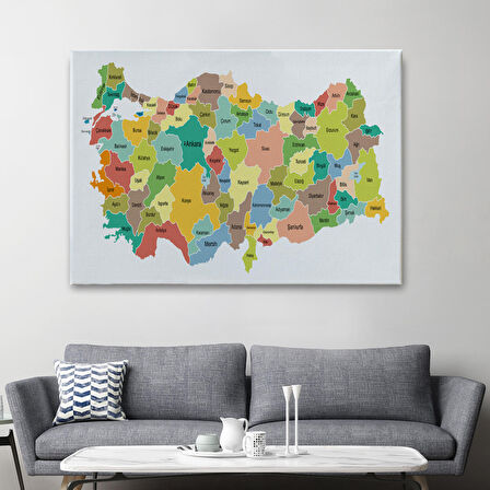 Harita Sepeti Türkiye Haritası Kanvas Tablo Eğitici ve Öretici Dekoratif Tablo Tablo 3118