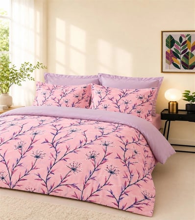 More Home  Tek Kişilik Lastikli Çarşaf  Nevresim Takımı  Lavanta Dalları
