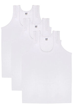 3'lü Beyaz Erkek Penye Atlet