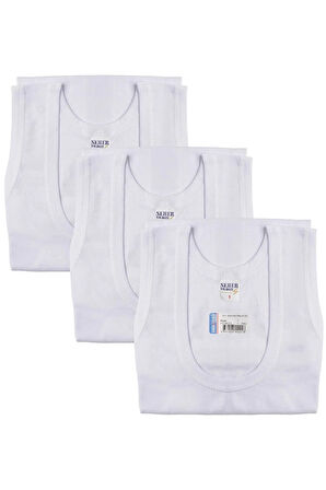 3'lü Beyaz Erkek Penye Atlet