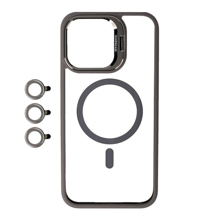 IP 14 Plus / 15 Plus – Kılıf Kamera Lens Korumalı Standlı Lensli Kapak
