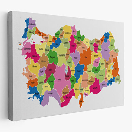 Harita Sepeti Türkiye Haritası Kanvas Tablo Eğitici ve Öretici Dekoratif Tablo Tablo 3120