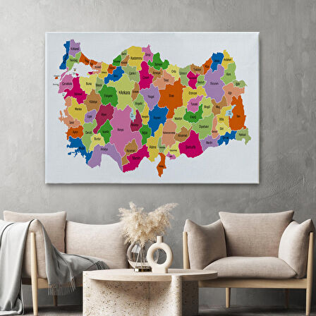 Harita Sepeti Türkiye Haritası Kanvas Tablo Eğitici ve Öretici Dekoratif Tablo Tablo 3120