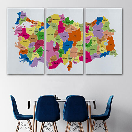 Harita Sepeti Türkiye Haritası Kanvas Tablo Eğitici ve Öretici Dekoratif Tablo Tablo 3120