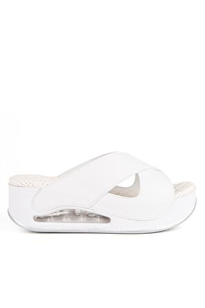 Muya 31210 Z Penelope Platform Beyaz Kadın Terlik
