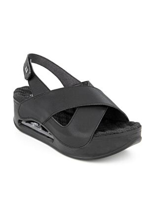 Muya 31213 Z Assos Platform Siyah Kadın Sandalet