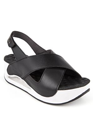 Muya 31213 Z Assos Platform Siyah Kadın Sandalet