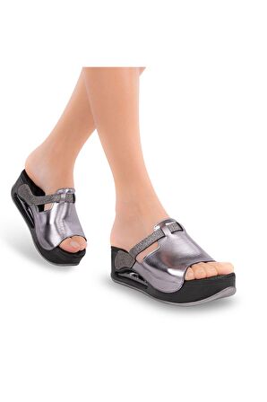 Muya 31214 Z Libra Platform Metalik Kadın Terlik
