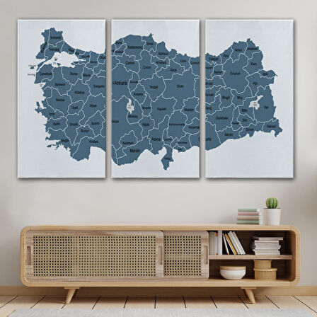 Harita Sepeti Türkiye Haritası Kanvas Tablo Eğitici ve Öretici Dekoratif Tablo Tablo 3121