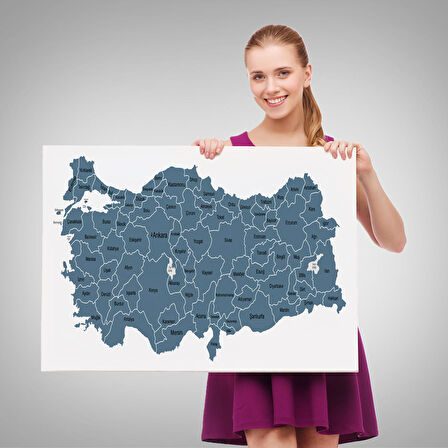 Harita Sepeti Türkiye Haritası Kanvas Tablo Eğitici ve Öretici Dekoratif Tablo Tablo 3121