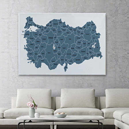 Harita Sepeti Türkiye Haritası Kanvas Tablo Eğitici ve Öretici Dekoratif Tablo Tablo 3121