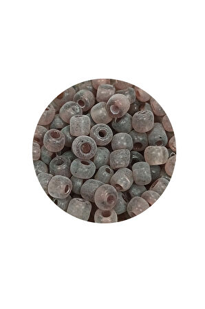Dökme Cam Kum Boncuk Büyük Boy (6/0) 4 mm - 20 Gram - Şeffaf Gri - BNC105