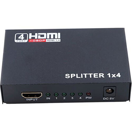 PrimeX PX-5004 1080P 2K 4K UHD 4 Port HDMI Splitter (Adaptörlü)