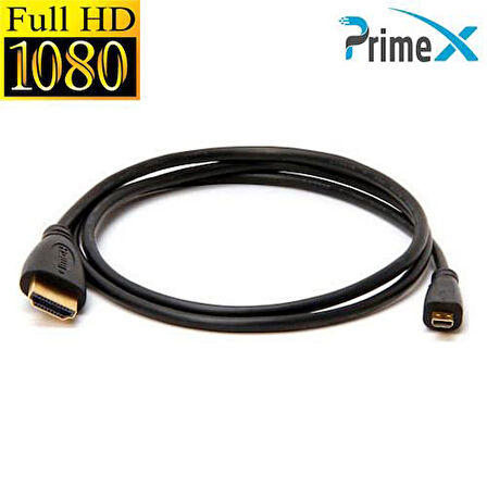 PrimeX PX-1121-5 Micro HDMI to HDMI 5 Metre 1080P FullHD Kablo