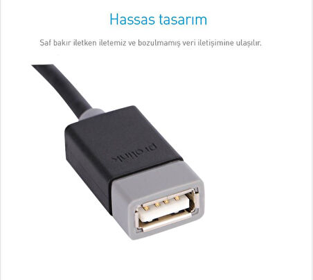 PrimeX Prolink PB467-0100 1 Metre USB Uzatma Kablo, Kısa Usb Uzatma Kablo
