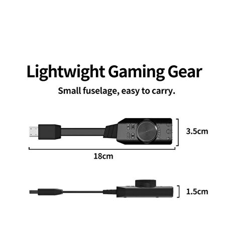 PrimeX PX-GS3 Plextone GS3 Mark II Sanal Gaming 7.1 Kanal USB Ses Kartı, Gaming Ses Kartı PUBG ve Lol Ses Efektleri Dahil, Mikrofon ve 3.5mm Çift Kulaklık Ses Jakı Stereo Ses Kartı Dönüştürücü