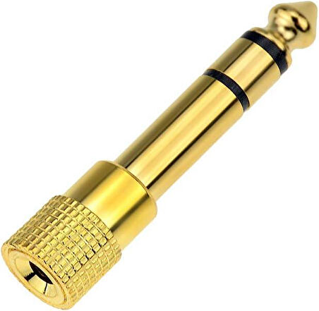 PrimeX PX-4458 6.3 mm Erkek To 3.5 mm Dişi Çevirici Dönüştürücü Jack Adaptörü, 6.3mm Ses Koonektör