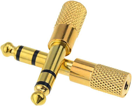 PrimeX PX-4458 6.3 mm Erkek To 3.5 mm Dişi Çevirici Dönüştürücü Jack Adaptörü, 6.3mm Ses Koonektör