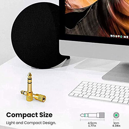 PrimeX PX-4458 6.3 mm Erkek To 3.5 mm Dişi Çevirici Dönüştürücü Jack Adaptörü, 6.3mm Ses Koonektör