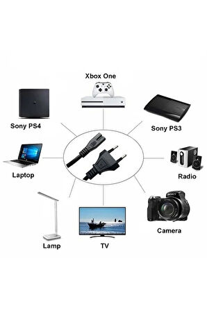PrimeX PX-TEYP15 1.5 Metre Teyip power Kablo, PS5, PS4,  PS3, XBox Serisi C7 Euro Güç Kablosu
