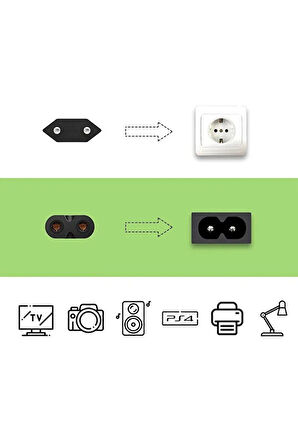 PrimeX PX-TEYP15 1.5 Metre Teyip power Kablo, PS5, PS4,  PS3, XBox Serisi C7 Euro Güç Kablosu