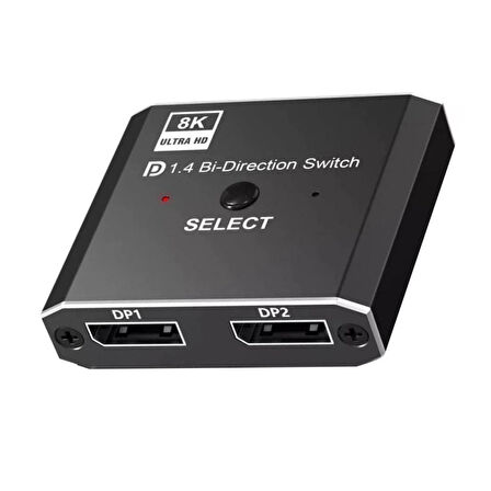 PrimeX PX-4284 8K DisplayPort Kumandalı Çift Yönlü Çoklayıcı Switch Splitter (2 PC-1 Monitör)