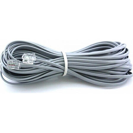 PrimeX PX-KKT20 2CX0.10mmx7 20 Metre ADSL RJ11 Telefon Kablosu Gri, ADSL, VDSL 2 Canlı Kablo