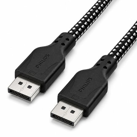 Philips SWR3139B 1.5 Metre Örgülü DisplayPort 1.4 Kablo, DSC, 8K 60Hz, 4K 240Hz, 2K 360Hz, 1080p 480Hz, HDR, 32.4 Gbps DP Kablo