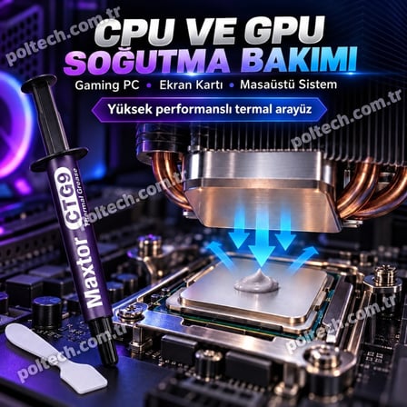 Maxtor CTG9C 4Gr 13.5 W/mK Yüksek Performanslı Termal Macun, CPU GPU İşlemci Ekran Kartı İçin, Intel AMD Ryzen NVIDIA Uyumlu Thermal Grease, Spatula ve Temizleme Mendilli