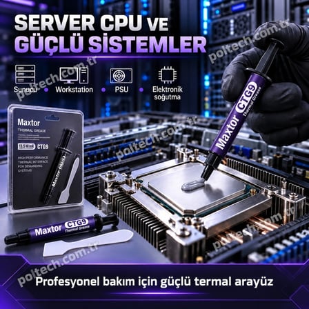 Maxtor CTG9C 4Gr 13.5 W/mK Yüksek Performanslı Termal Macun, CPU GPU İşlemci Ekran Kartı İçin, Intel AMD Ryzen NVIDIA Uyumlu Thermal Grease, Spatula ve Temizleme Mendilli