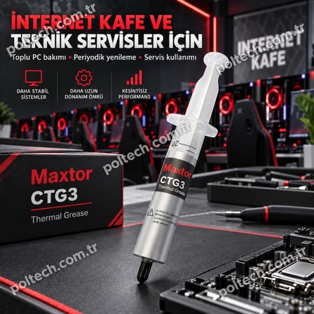 Maxtor CTG3 8.5 W/mK 30Gr Yüksek Performanslı Termal Macun, CPU GPU İşlemci Ekran Kartı İçin, Intel AMD Ryzen NVIDIA Uyumlu Thermal Grease
