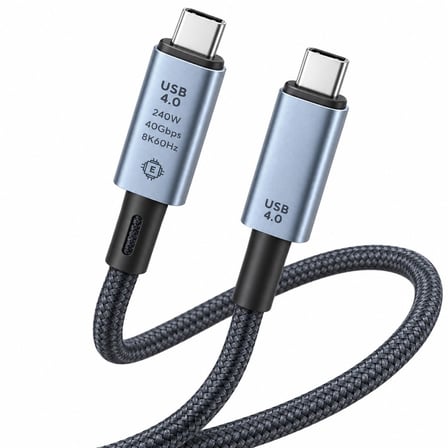 PrimeX PX-PD240W-1 USB4 Type-C to Type-C Kablo 1 Metre, 240W PD Hızlı Şarj, 40Gbps Veri Aktarımı, 8K 60Hz Görüntü, E-Marker Çip, Thunderbolt 3/4 Uyumlu USB-C Kablo