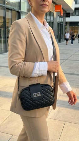 Kadın Kapitone Desenli Omuz Çantası 3 Bölmeli Fonksiyonel Çapraz Çanta Günlük Şık Askılı Çanta