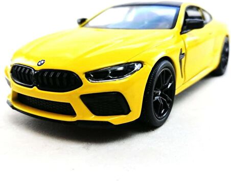 Kinsmart BMW M8 Diecast Metal Çek Bırak Araba 1:34 Ölçek Sarı