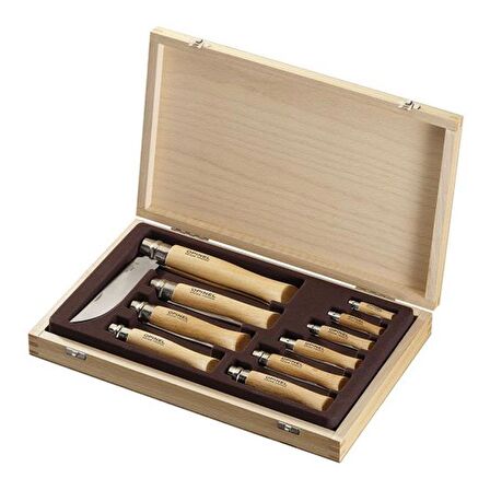 OPINEL INOX KAYIN SAPLI 10 LU CAKI SETI (NO:2-12)