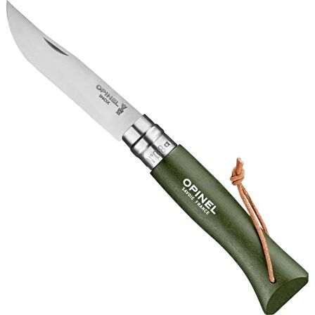 Opinel Inox No 8 Gürgen Saplı Paslanmaz Çelik Çakı Haki