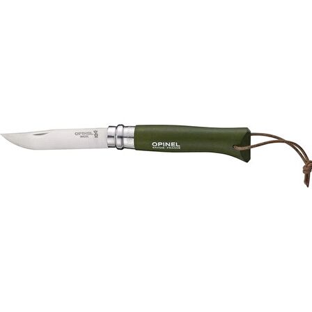 Opinel Inox No 8 Gürgen Saplı Paslanmaz Çelik Çakı Haki