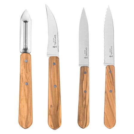 Opinel Essential Mutfak Bıçağı Seti 4'lü Kahverengi 