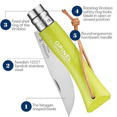 Opinel Inox Trekking 7 No Paslanmaz  Çelik Çakı (A.Yeşil)