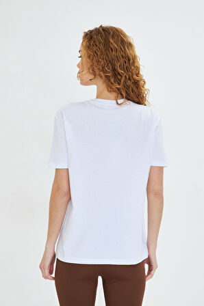 Kadın Teddy Ayıcık Baskılı %100 Pamuk Oversize Kadın Tişört