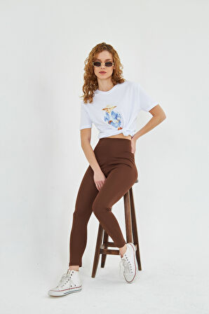 Kadın Teddy Ayıcık Baskılı %100 Pamuk Oversize Kadın Tişört