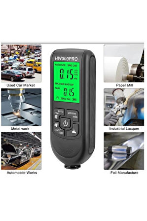 Hw-300pro Araba Boyası Film Otomatik Kalınlık Ölçer 0-2000um Fe & Nfe Kaplama Kalınlık Test Cihazı M
