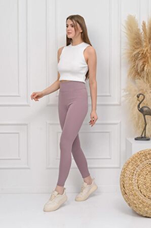 Fitilli Seamless Çizgili Tayt Yüksek Bel Dayanıklı Örme Kumaş Spor Tayt Toparlayıcı