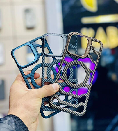 Çerçevesiz karbon Fiber iPhone15 PLUS katlanır Lens standı +kamera koruma lensi hediye