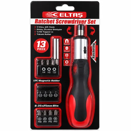 13PCS SİLİKON SAP - CR-V CIRCIRLI TORNAVİDA BİTS SETİ 3 KADEME - ÇİFT YÖNLÜ - MANYETİK UÇ TUTUCU (31