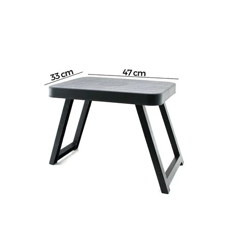 10 ADET KÜÇÜK= 47X33CM KAMP - PİKNİK MASASI SİYAH PLASTİK KATLANABİLİR AYAKLI=38CM (3126)