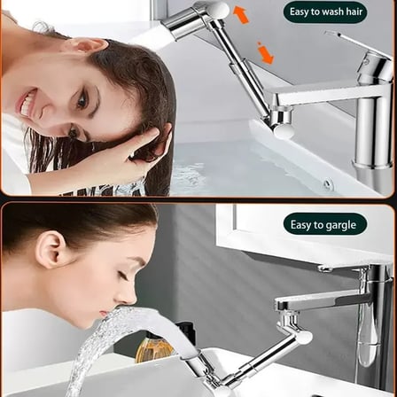 1080 Derece Dönebilen Mutfak ve Lavabo Bataryası Akrobat Musluk Ucu (3126)